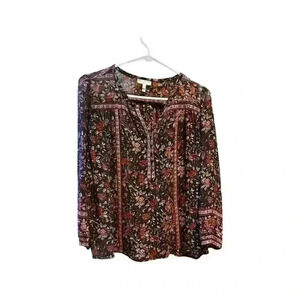 Joie Rosalind Women's Silk Floral Print Blouse Caviar Size XS